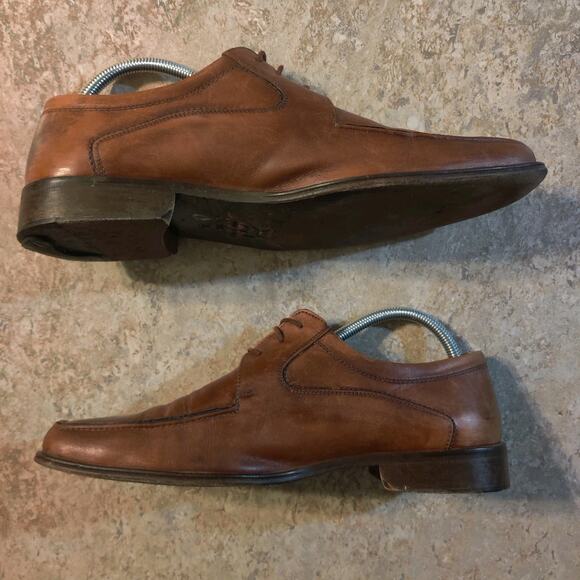 Mens 9.5 M Mercanti Fiorentini Italy Brown Leather Shoes Oxfords Lace-Up Italian